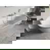 Mexen Oris freistehende Wandbadewanne gerillt 170 x 80 cm, weiß, Überlauf Nickel gebürstet - 52871708000-97