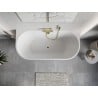 Mexen Oris free-standing wall-adjacent fluted bathtub 170 x 80 cm, white/grey, gold overflow - 52871708062-50