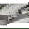 Mexen Oris vrijstaande gegroefde badkuip tegen de muur 170 x 80 cm, wit/grijs, gouden overloop - 52871708062-50