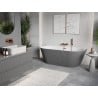 Mexen Oris free-standing wall-adjacent ribbed bathtub 170 x 80 cm, white/grey, brushed copper overflow - 52871708062-65