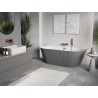 Mexen Oris freistehende geriffelte Wandwanne 170 x 80 cm, weiß/grau, Überlauf aus gebürstetem Kupfer - 52871708062-65