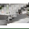 Mexen Oris freistehende wandnahe geriffelte Wanne 170 x 80 cm, weiß/grau, Überlauf gebürstetes Kupfer - 52871708062-65