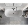 Mexen Oris freistehende geriffelte Wanne 170 x 80 cm, weiß/grau, Überlauf gun gray gebürstet - 52871708062-66