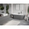 Mexen Oris freistehende geriffelte Wanne 170 x 80 cm, weiß/grau, Überlauf gun gray gebürstet - 52871708062-66
