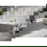 Mexen Oris freistehende wandnahe Rillenbadewanne 170 x 80 cm, weiß/grau, Überlauf Nickel gebürstet - 52871708062-97