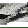 Mexen Oris vrijstaande gegolfde wandbad 170 x 80 cm, wit/zwart, overloop chroom - 52871708075-01