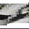Mexen Oris freistehende wandstehende Rillenwanne 170 x 80 cm, weiß/schwarz, weißer Überlauf - 52871708075-20