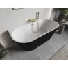 Mexen Oris freistehende gerillte Wanne 170 x 80 cm, weiß/schwarz, Ablauf gold - 52871708075-50
