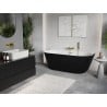 Mexen Oris freistehende gerillte Wanne 170 x 80 cm, weiß/schwarz, Ablauf gold - 52871708075-50