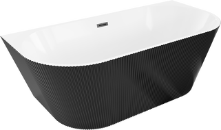 Mexen Oris samostoječa škatlasta kopalna kad 170 x 80 cm, bela/črna, črni preliv - 52871708075-70