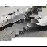 Mexen Oris freistehende geriffelte Wanne an der Wand 170 x 80 cm, weiß/schwarz, schwarzer Überlauf - 52871708075-70