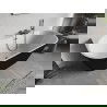 Mexen Oris vrijstaande geribbelde badkuip tegen de muur 170 x 80 cm, wit/zwart, overloop gun metal - 52871708075-95
