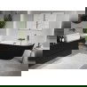 Mexen Oris vrijstaande geribbelde badkuip tegen de muur 170 x 80 cm, wit/zwart, overloop gun metal - 52871708075-95