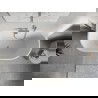 Mexen Oris freistehende geriffelte Wandbadewanne 170 x 80 cm, weiß/schwarz, Überlauf gebürstetes Nickel - 52871708075-97