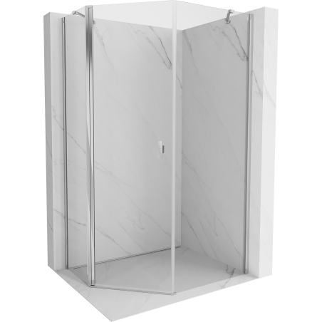 Mexen Mist cabine de douche pentagonale asymétrique pivotante 80 x 90 cm, transparent, chrome - 8A8-080-090-01-00