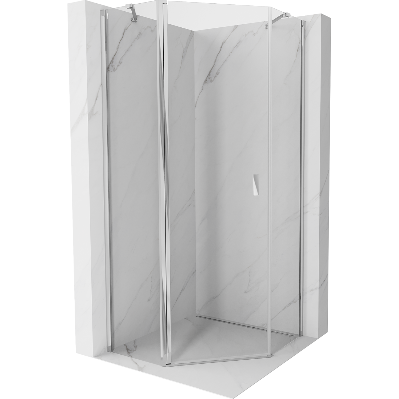 Mexen Mist cabine de douche pentagonale pivotante 90 x 90 cm, transparent, chrome - 8A8-090-090-01-00