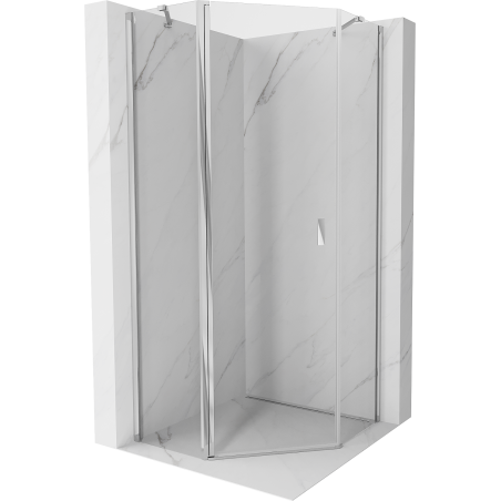 Mexen Mist cabine de douche pentagonale pivotante 90 x 90 cm, transparent, chrome - 8A8-090-090-01-00
