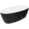 Mexen Lira freestanding bath pattern 170 x 80 cm, white/black, chrome overflow - 52831708075-01