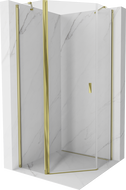 Mexen Mist cabina doccia pentagonale a battente 90 x 90 cm, trasparente, oro - 8A8-090-090-50-00