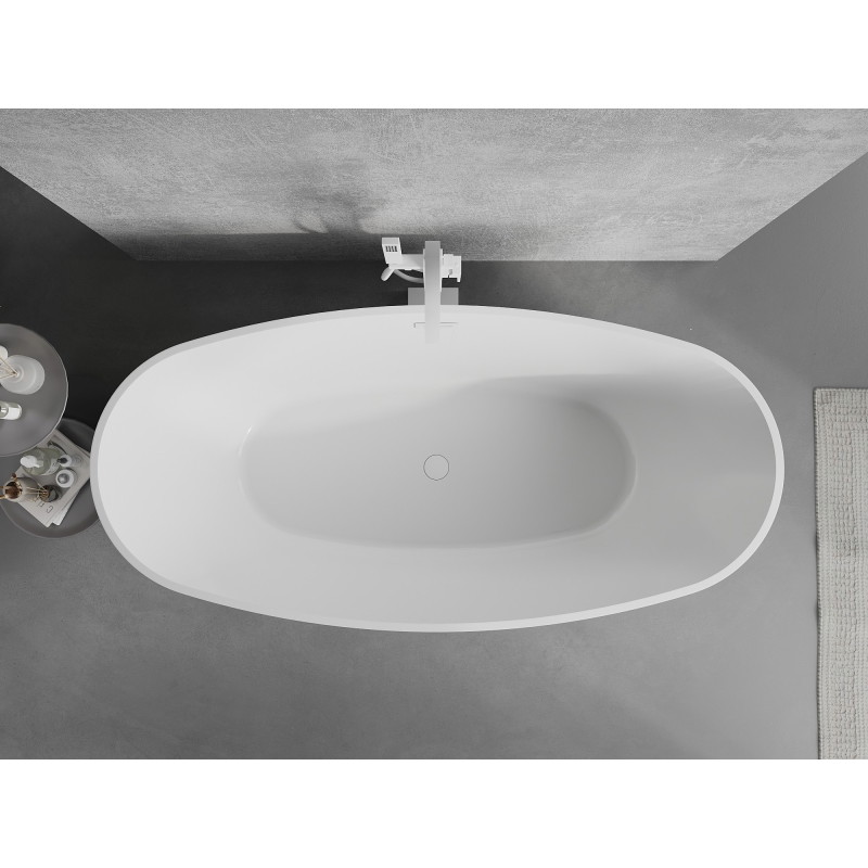 Mexen Lira wanna wolnostojąca wzór 170 x 80 cm, biała/czarna, przelew biały- 52831708075-20