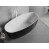 Mexen Lira freistehende Badewanne Muster 170 x 80 cm, weiß/schwarz, Überlauf weiß- 52831708075-20