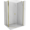 Mexen Mist cabine de douche pentagonale asymétrique pivotante 80 x 100 cm, transparent, doré - 8A8-080-100-50-00