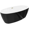 Mexen Lira freestanding bath pattern 170 x 80 cm, white/black, gold overflow - 52831708075-50