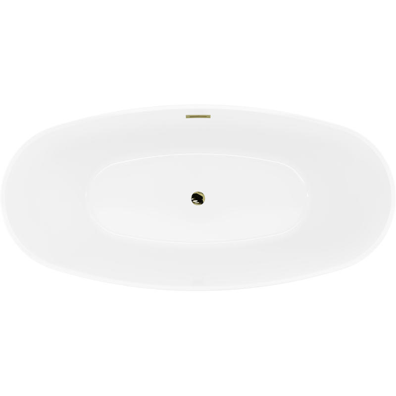 Mexen Lira freestanding bath pattern 170 x 80 cm, white/black, gold overflow - 52831708075-50