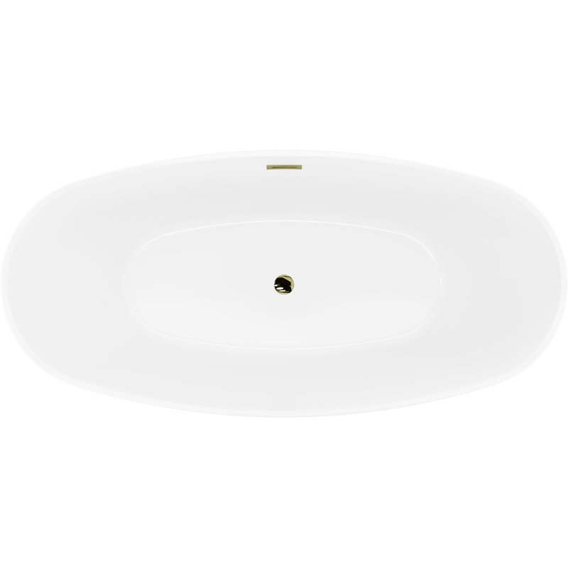 Mexen Lira vapaasti seisova kylpyamme kuvio 170 x 80 cm, valkoinen/musta, kultainen ylivuoto - 52831708075-50