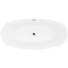 Mexen Lira freistehende Badewanne Design 170 x 80 cm, weiß/schwarz, Überlauf gold - 52831708075-50