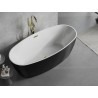 Mexen Lira wanna wolnostojąca wzór 170 x 80 cm, biała/czarna, przelew złoty - 52831708075-50