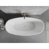 Mexen Lira freistehende Badewanne Design 170 x 80 cm, weiß/schwarz, Überlauf gold gebürstet - 52831708075-55