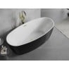 Mexen Lira freistehende Badewanne Design 170 x 80 cm, weiß/schwarz, Überlauf gold gebürstet - 52831708075-55