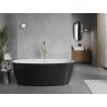 Mexen Lira freistehende Badewanne Design 170 x 80 cm, weiß/schwarz, Überlauf gold gebürstet - 52831708075-55