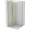 Mexen Mist cabine de douche pentagonale pivotante 100 x 100 cm, transparent, doré - 8A8-100-100-50-00