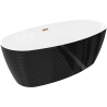 Mexen Lira baignoire autoportante motif 170 x 80 cm, blanc/noir, trop-plein or rose - 52831708075-60