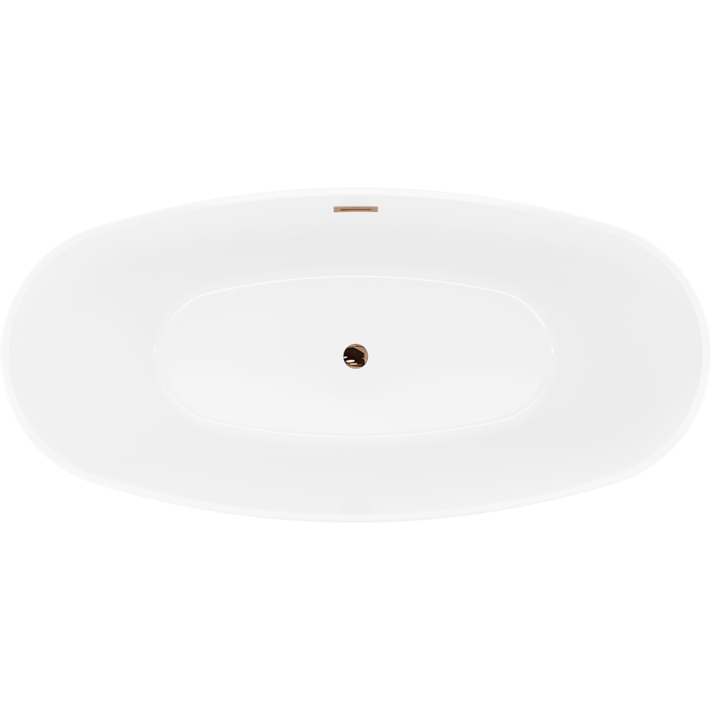 Mexen Lira freistehende Badewanne Muster 170 x 80 cm, weiß/schwarz, Überlauf Roségold - 52831708075-60