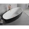 Mexen Lira freestanding bathtub pattern 170 x 80 cm, white/black, overflow rose gold - 52831708075-60