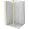 Mexen Mist asymmetrische Fünfeck-Duschkabine schwenkbar 90 x 80 cm, transparent, gebürstetes Gold - 8A8-090-080-55-00