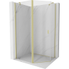 Mexen Mist cabine de douche pentagonale asymétrique battante 100 x 80 cm, transparente, or brossé - 8A8-100-080-55-00