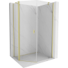 Mexen Mist cabine de douche pentagonale asymétrique pivotante 80 x 90 cm, transparent, or brossé - 8A8-080-090-55-00