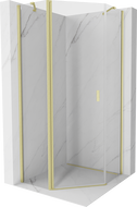 Mexen Mist cabina doccia pentagonale a battente 100 x 100 cm, trasparente, oro spazzolato - 8A8-100-100-55-00