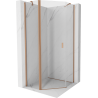 Mexen Mist vijfhoekige draaideur douchecabine 80 x 80 cm, transparant, geborsteld koper - 8A8-080-080-65-00