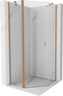 Mexen Mist cabine de douche pentagonale pivotante 80 x 80 cm, transparent, cuivre brossé - 8A8-080-080-65-00
