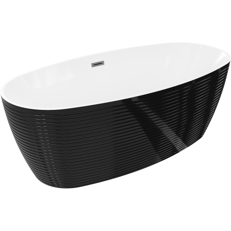 Mexen Lira freestanding bath pattern 170 x 80 cm, white/black, overflow gun metal - 52831708075-95