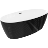 Mexen Lira baignoire autoportante modèle 170 x 80 cm, blanc/noir, trop-plein gun metal - 52831708075-95