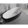 Mexen Lira baignoire autoportante modèle 170 x 80 cm, blanc/noir, trop-plein gun metal - 52831708075-95