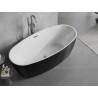 Mexen Lira wanna wolnostojąca wzór 170 x 80 cm, biała/czarna, przelew gun metal - 52831708075-95
