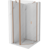 Mexen Mist fünfeckige Duschkabine mit Drehöffnung 90 x 90 cm, transparent, gebürstetes Kupfer - 8A8-090-090-65-00