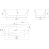Mexen Lira freistehende Badewanne Muster 170 x 80 cm, weiß/schwarz, Überlauf gebürsteter Nickel - 52831708075-97